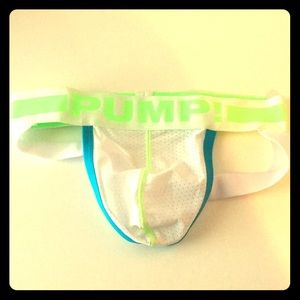 Men’s PUMP Brand Jock - Sz S - White/Neon